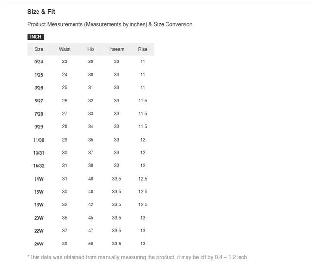 Judy Blue High Waist Raw Hem Straight Jeans for Women 88848 size chart