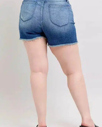 Judy Blue V-Front Denim Shorts with Shield Pockets 15292 - Sleekdenim.com