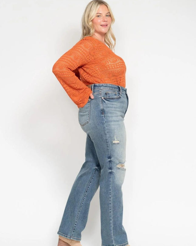 Judy Blue Do Anything Dad Straight Jeans (Reg. and Plus) 82641