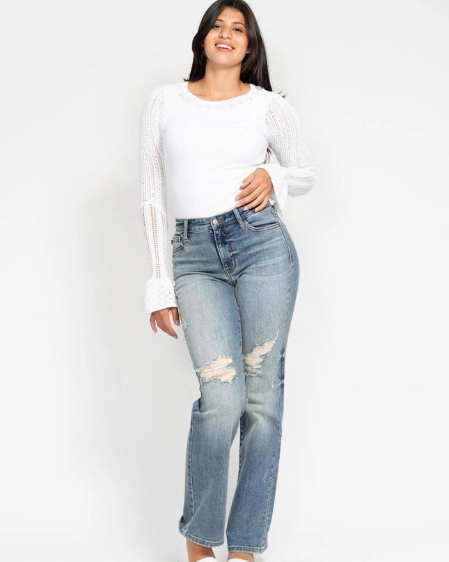 Judy Blue Do Anything Dad Straight Jeans (Reg. and Plus) 82641