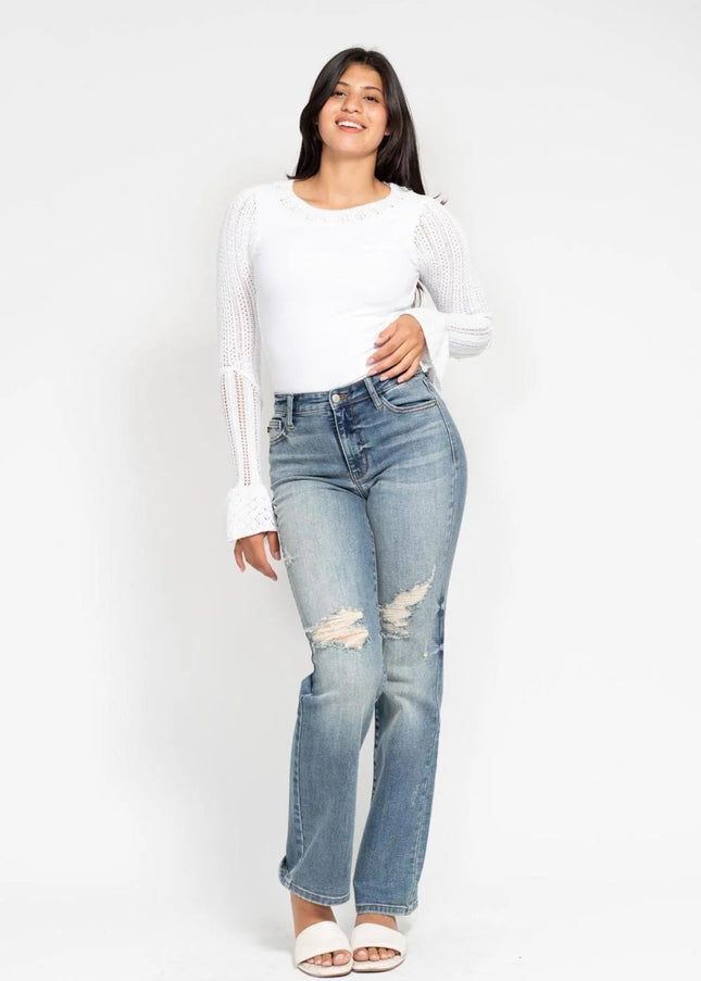 Judy Blue Do Anything Dad Straight Jeans (Reg. and Plus) 82641