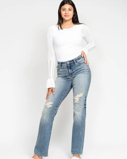 Judy Blue Do Anything Dad Straight Jeans (Reg. and Plus) 82641