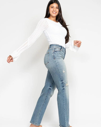 Judy Blue Do Anything Dad Straight Jeans (Reg. and Plus) 82641