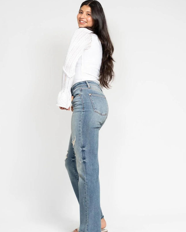 Judy Blue Do Anything Dad Straight Jeans (Reg. and Plus) 82641