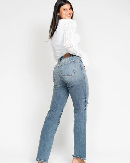 Judy Blue Do Anything Dad Straight Jeans (Reg. and Plus) 82641