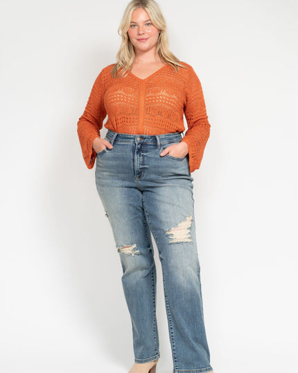 Judy Blue Do Anything Dad Straight Jeans (Reg. and Plus) 82641