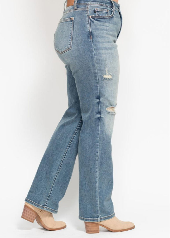 Judy Blue Do Anything Dad Straight Jeans (Reg. and Plus) 82641