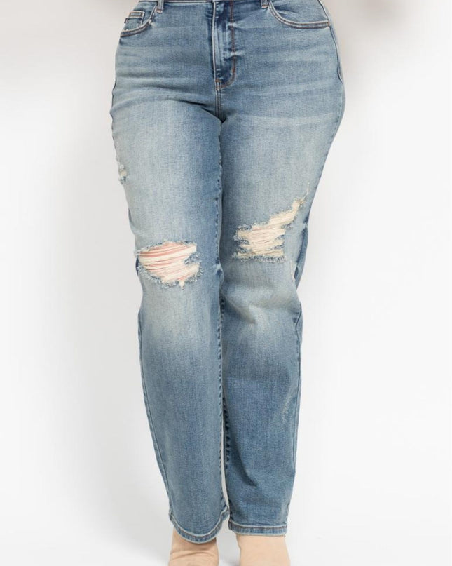 Judy Blue Do Anything Dad Straight Jeans (Reg. and Plus) 82641