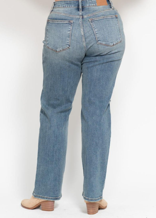 Judy Blue Do Anything Dad Straight Jeans (Reg. and Plus) 82641