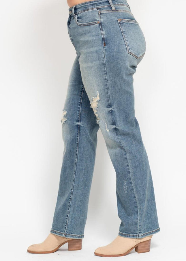 Judy Blue Do Anything Dad Straight Jeans (Reg. and Plus) 82641