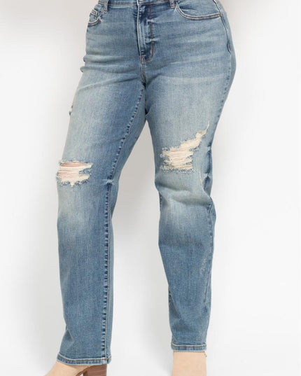 Judy Blue Do Anything Dad Straight Jeans (Reg. and Plus) 82641