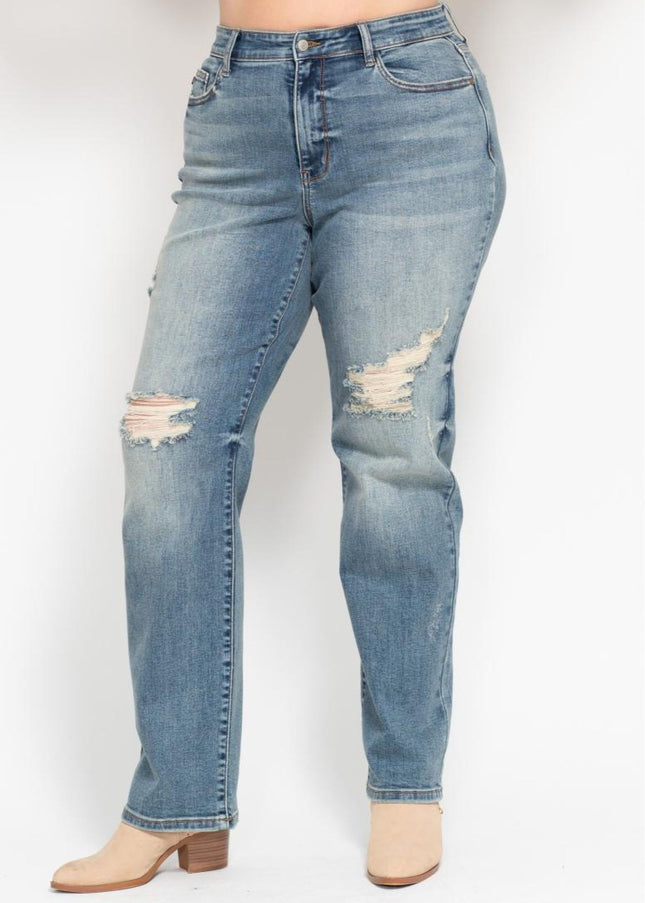 Judy Blue Do Anything Dad Straight Jeans (Reg. and Plus) 82641