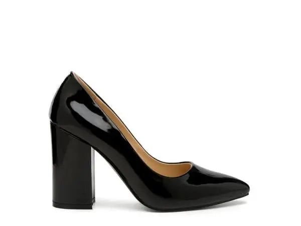 KAMIRA BLOCK HEELED FORMAL PUMPS - Sleekdenim.com