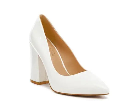 KAMIRA BLOCK HEELED FORMAL PUMPS - Sleekdenim.com