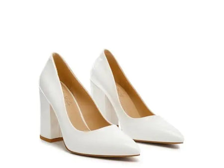 KAMIRA BLOCK HEELED FORMAL PUMPS - Sleekdenim.com