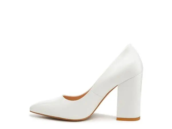 KAMIRA BLOCK HEELED FORMAL PUMPS - Sleekdenim.com