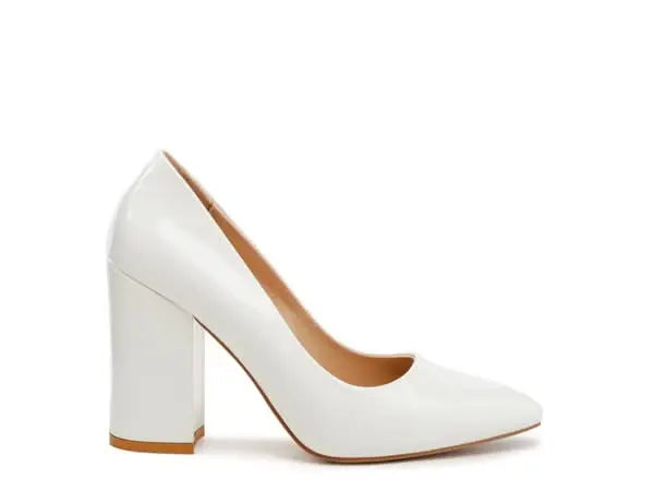 KAMIRA BLOCK HEELED FORMAL PUMPS - Sleekdenim.com