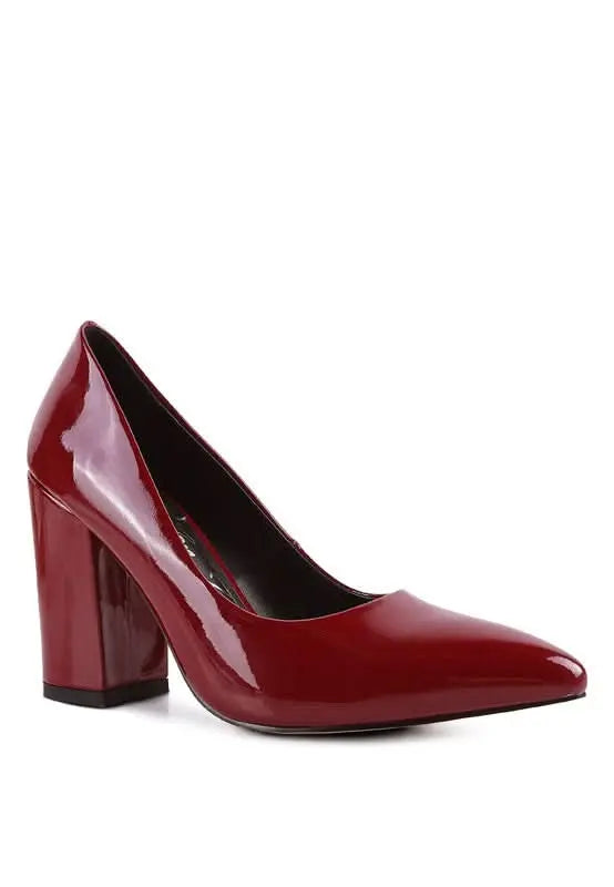 KAMIRA BLOCK HEELED FORMAL PUMPS - Sleekdenim.com