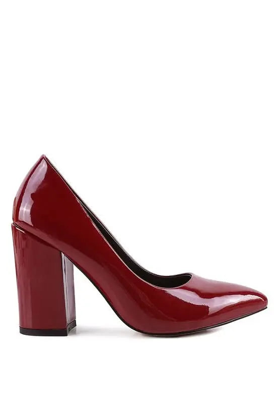 KAMIRA BLOCK HEELED FORMAL PUMPS - Sleekdenim.com