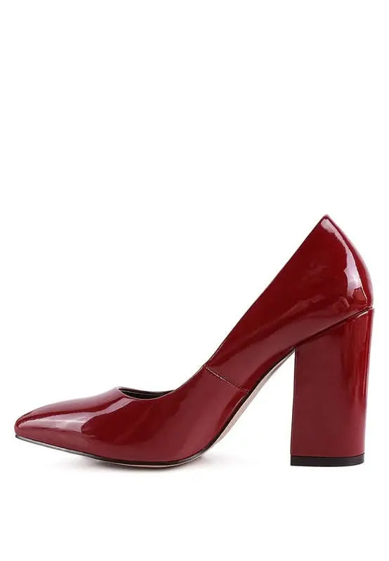 KAMIRA BLOCK HEELED FORMAL PUMPS - Sleekdenim.com