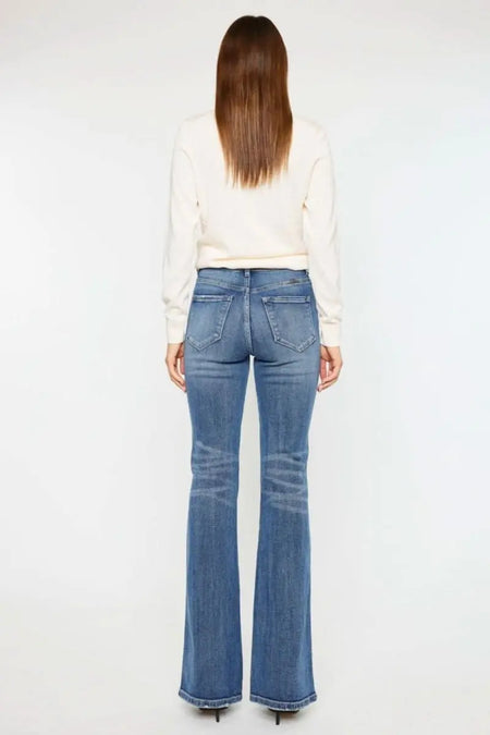 Kancan Cat's Whiskers High Waist Flare Jeans - Sleekdenim.com