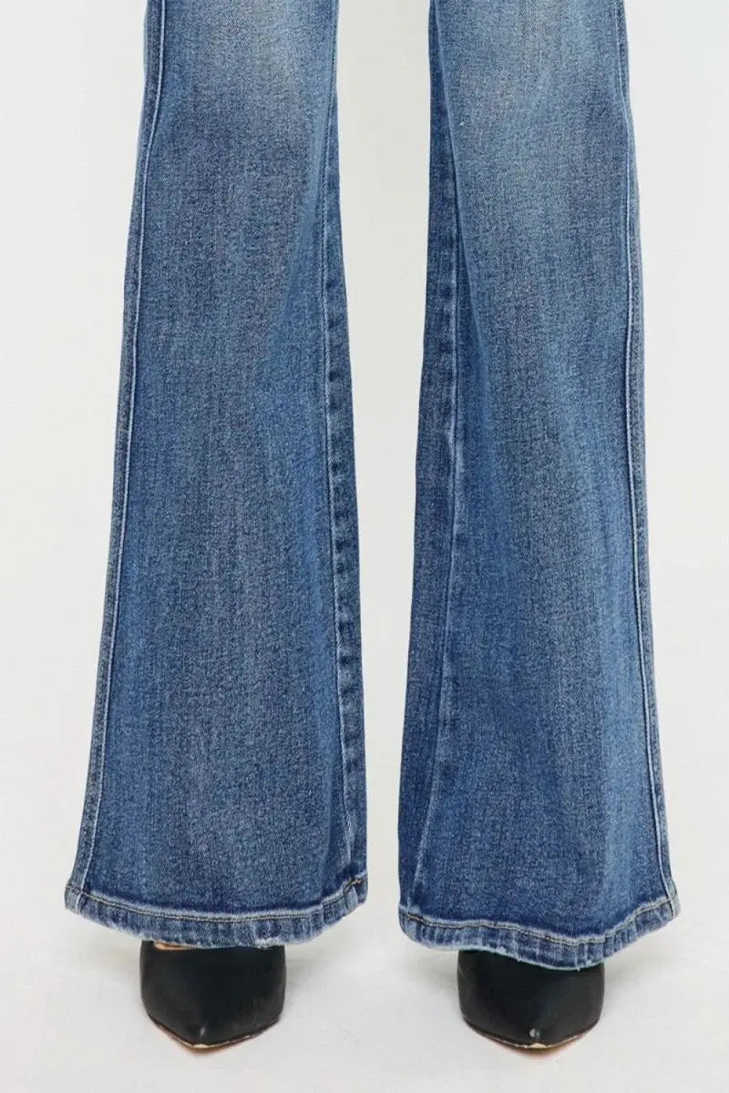 Kancan Cat's Whiskers High Waist Flare Jeans - Sleekdenim.com