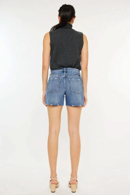 Kancan Distressed High Waist Denim Shorts - Sleekdenim.com