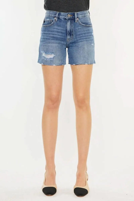 Kancan Distressed High Waist Denim Shorts - Sleekdenim.com