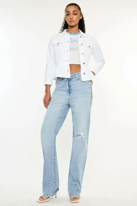 Kancan Distressed High Waist Straight Jeans - Sleekdenim.com