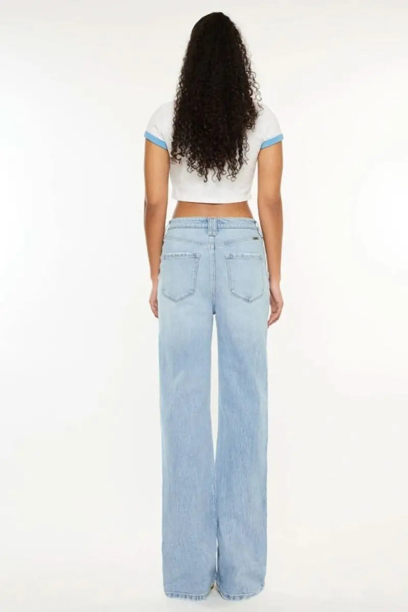 Kancan Distressed High Waist Straight Jeans - Sleekdenim.com