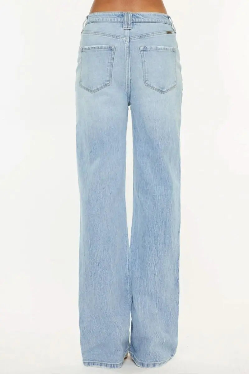 Kancan Distressed High Waist Straight Jeans - Sleekdenim.com