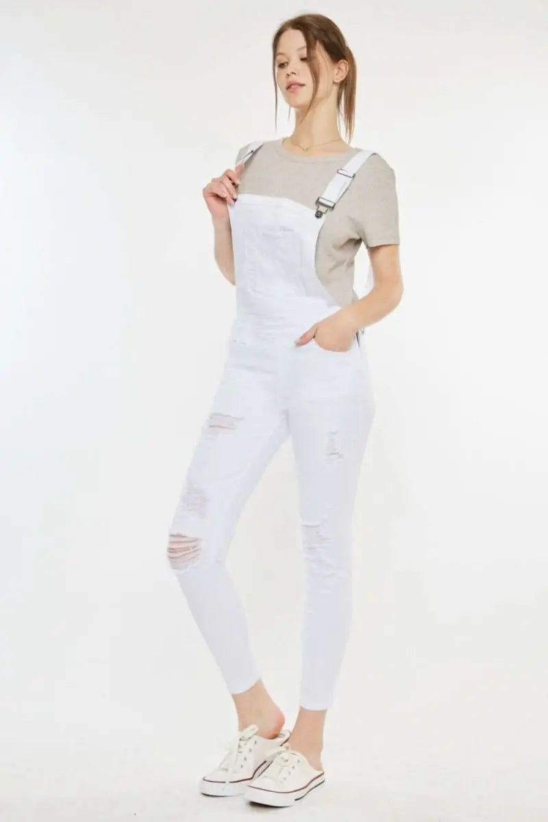 Kancan Distressed Skinny Denim Overalls - Sleekdenim.com