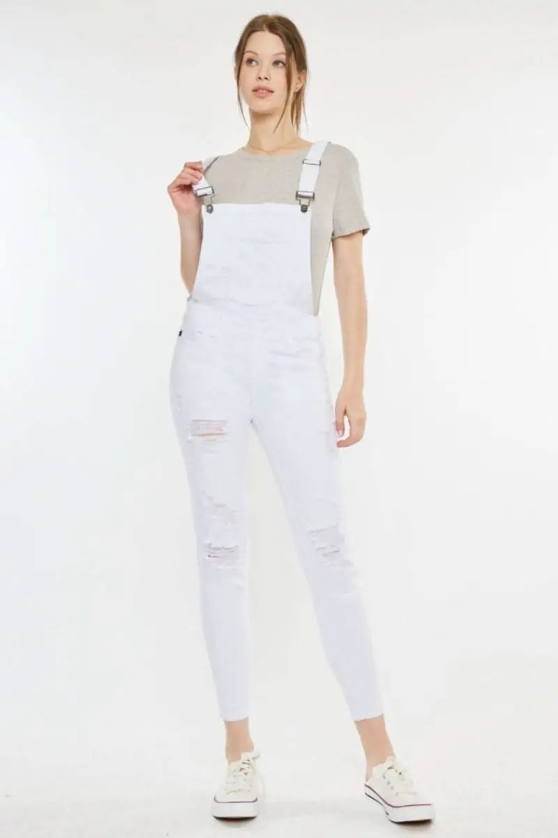 Kancan Distressed Skinny Denim Overalls - Sleekdenim.com