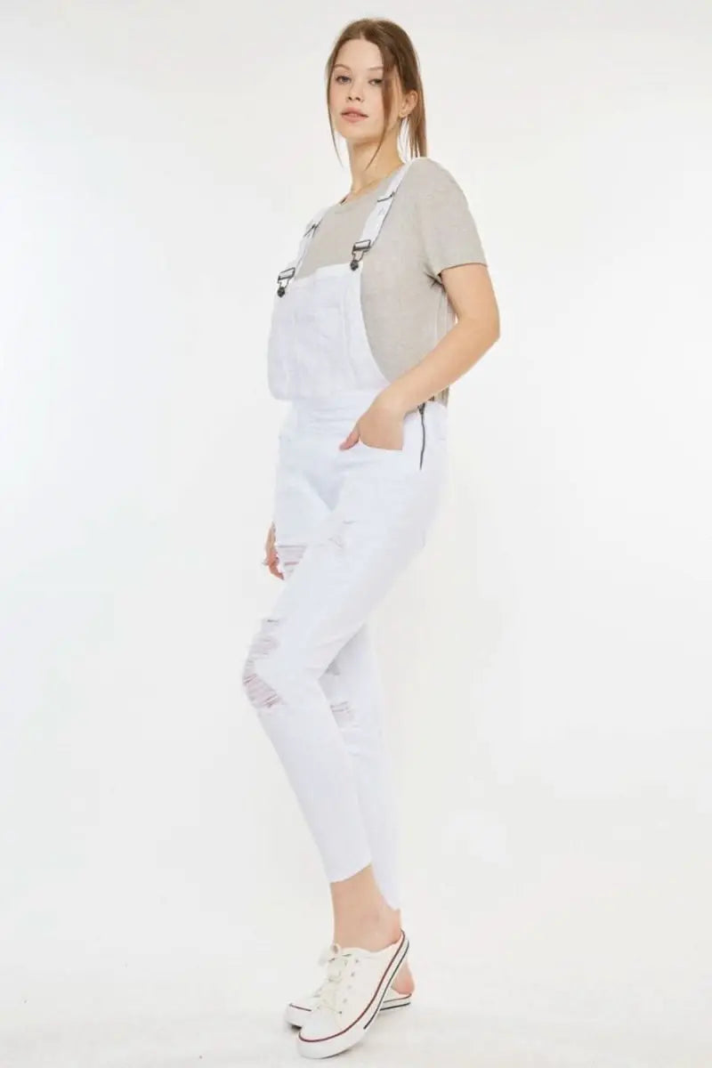 Kancan Distressed Skinny Denim Overalls - Sleekdenim.com