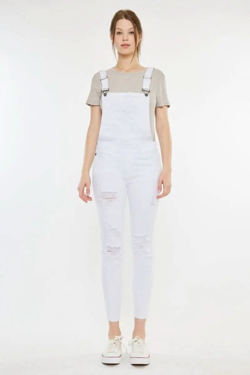 Kancan Distressed Skinny Denim Overalls - Sleekdenim.com