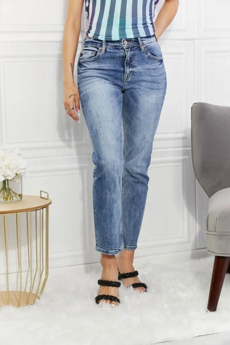 Kancan Full Size Amara High Rise Slim Straight Jeans - Sleekdenim.com