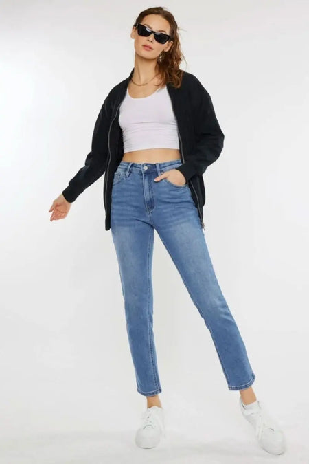 Kancan Full Size Cat's Whiskers High Waist Jeans - Sleekdenim.com