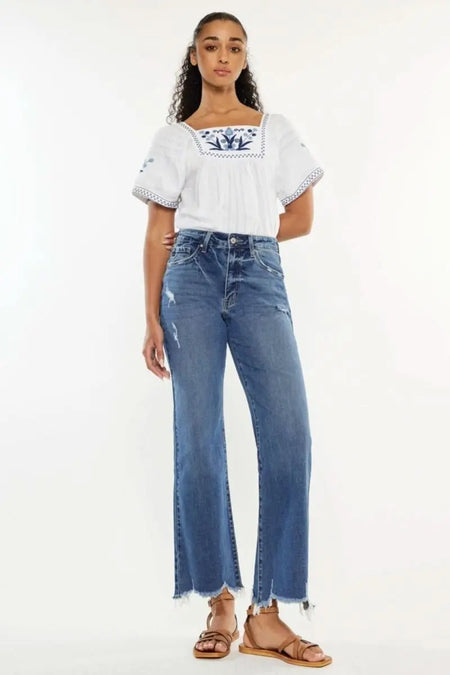 Kancan Full Size High Rise Slim Wide Leg Jeans - Sleekdenim.com