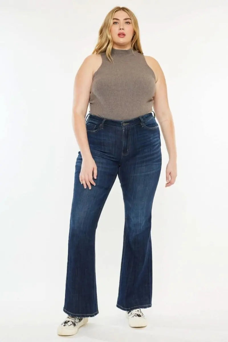 Kancan Full Size Mid Rise Flare Jeans - Sleekdenim.com