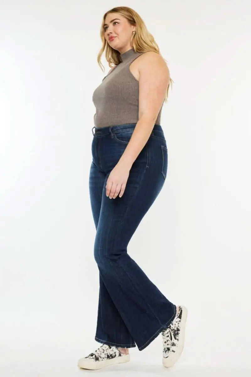 Kancan Full Size Mid Rise Flare Jeans - Sleekdenim.com