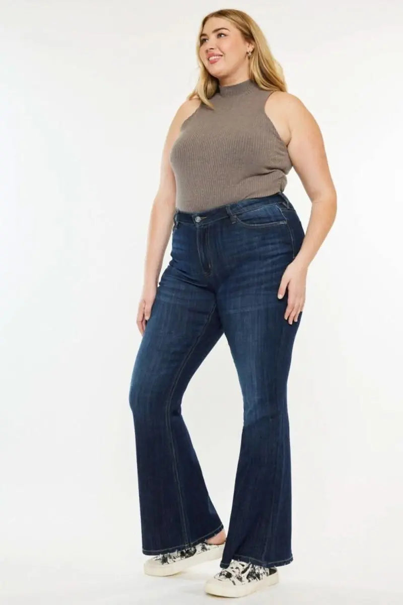 Kancan Full Size Mid Rise Flare Jeans - Sleekdenim.com