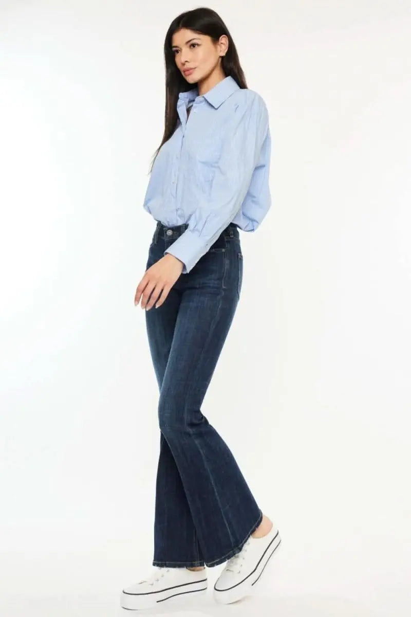 Kancan Full Size Mid Rise Flare Jeans - Sleekdenim.com