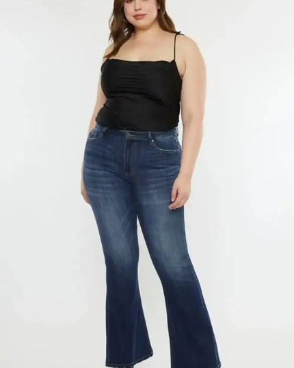 Kancan Full Size Mid Rise Slim Flare Jeans - Sleekdenim.com