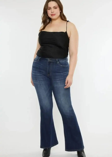 Kancan Full Size Mid Rise Slim Flare Jeans - Sleekdenim.com