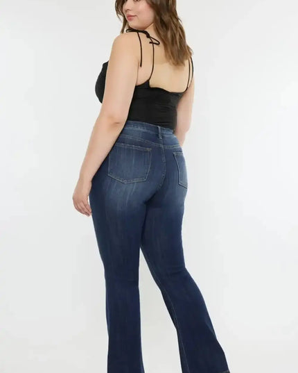 Kancan Full Size Mid Rise Slim Flare Jeans - Sleekdenim.com