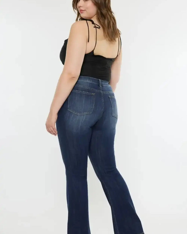 Kancan Full Size Mid Rise Slim Flare Jeans - Sleekdenim.com