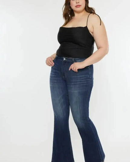 Kancan Full Size Mid Rise Slim Flare Jeans - Sleekdenim.com