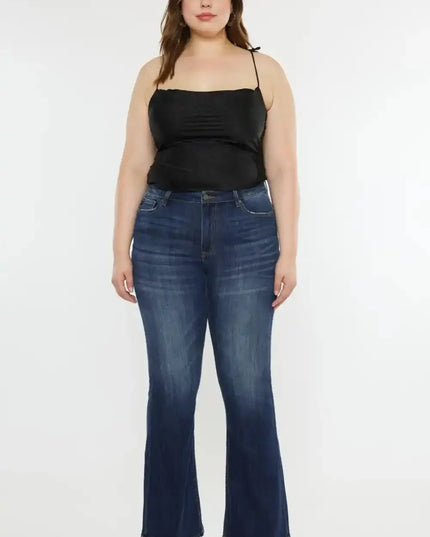 Kancan Full Size Mid Rise Slim Flare Jeans - Sleekdenim.com