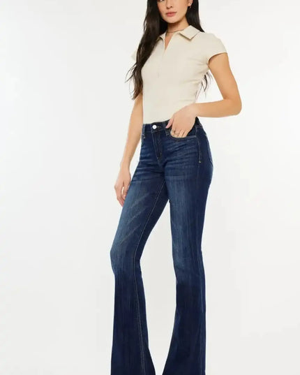 Kancan Full Size Mid Rise Slim Flare Jeans - Sleekdenim.com