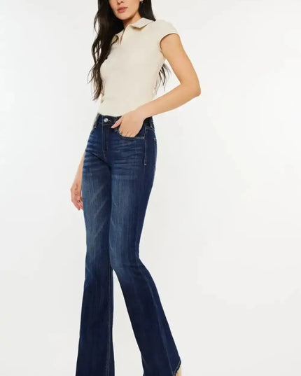 Kancan Full Size Mid Rise Slim Flare Jeans - Sleekdenim.com